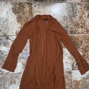 Bronze skims ribbed lounge robe